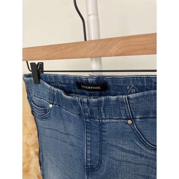 Liverpool Chloe Skinny Jeans Size 8 Side Stripe Pull On Denim Jeggings - Picture 7 of 9